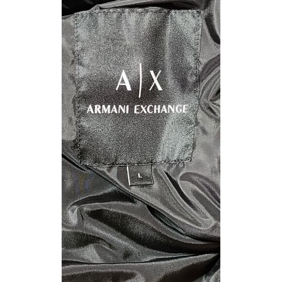Men's Armani Exchange Size Large Blouson Jacket With Sleeve Logo Zipoff Hood - Picture 8 of 10